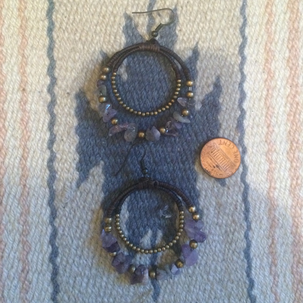 Amethyst hoop earrings